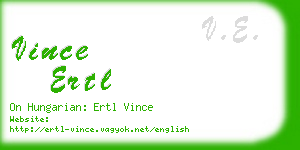 vince ertl business card